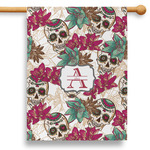 Sugar Skulls & Flowers 28" House Flag - Single Sided (Personalized)