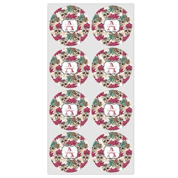 Sugar Skulls & Flowers Icing Circle - Medium - Set of 8
