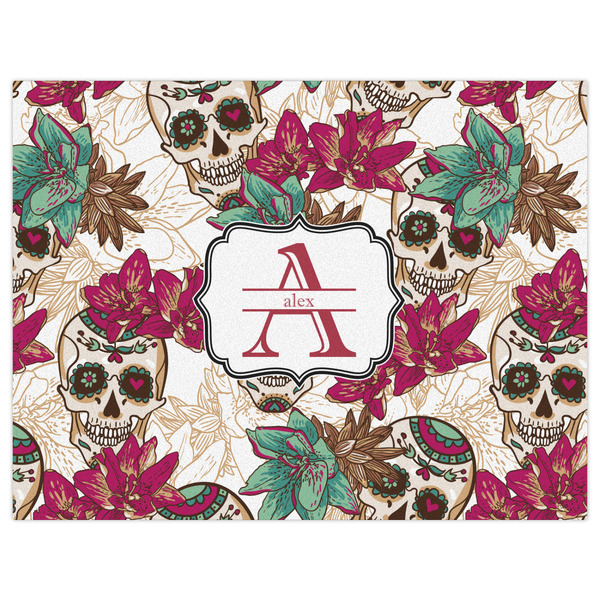 Sugar Skulls & Flowers Indoor / Outdoor Rug - 6'x8' - Front Flat