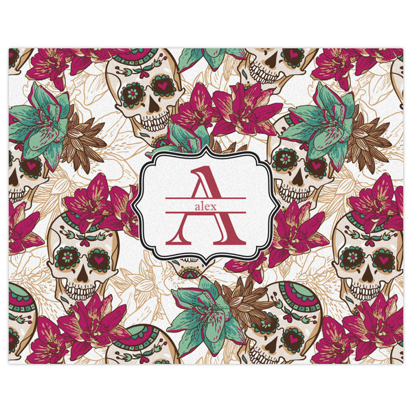 Sugar Skulls & Flowers Indoor / Outdoor Rug - 8'x10' - Front Flat