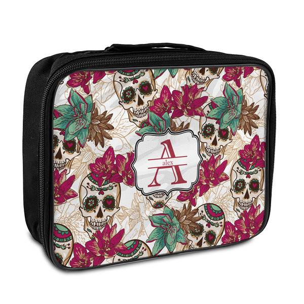 Custom Sugar Skulls & Flowers Insulated Lunch Bag (Personalized)