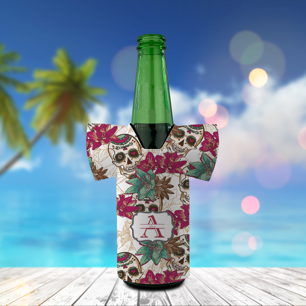 Sugar Skulls & Flowers Jersey Bottle Cooler - LIFESTYLE