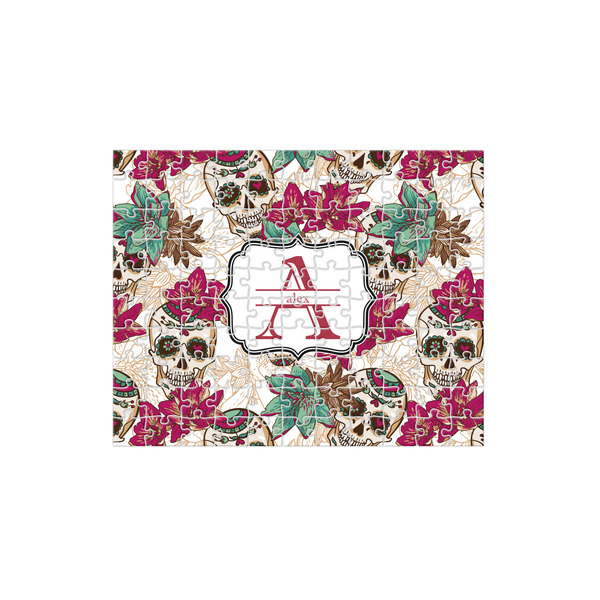 Custom Sugar Skulls & Flowers 110 pc Jigsaw Puzzle (Personalized)