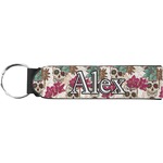 Sugar Skulls & Flowers Neoprene Keychain Fob (Personalized)