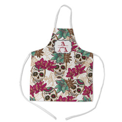 Sugar Skulls & Flowers Kid's Apron w/ Name and Initial