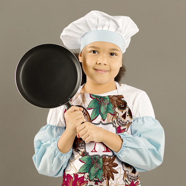 Sugar Skulls & Flowers Kid's Aprons - Medium - Lifestyle