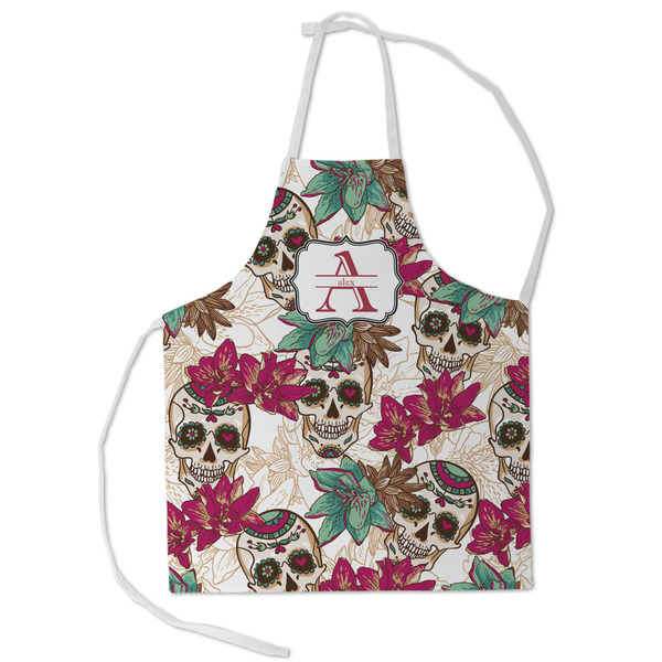 Custom Sugar Skulls & Flowers Kid's Apron - Small (Personalized)