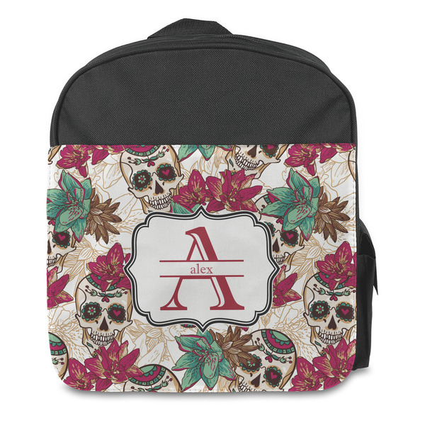 Sugar Skulls & Flowers Kids Backpack - Front
