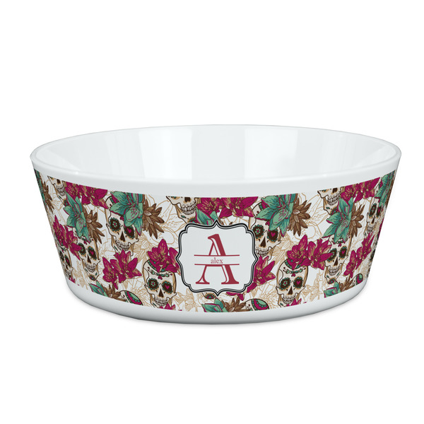 Custom Sugar Skulls & Flowers Kid's Bowl (Personalized)
