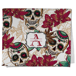 Sugar Skulls & Flowers Kitchen Towel - Poly Cotton w/ Name and Initial