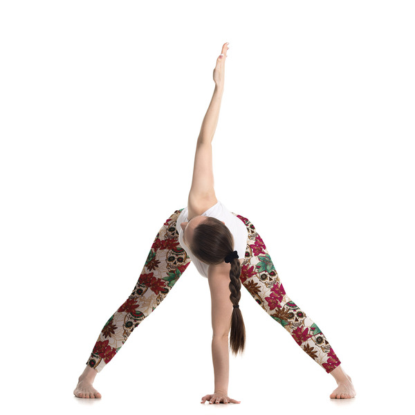 Sugar Skulls & Flowers Ladies Leggings - LIFESTYLE