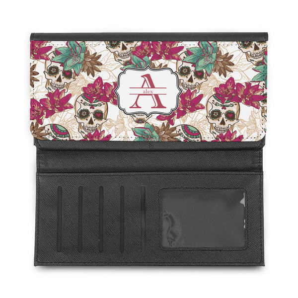 Sugar Skulls & Flowers Ladies Wallet - Half Way Open