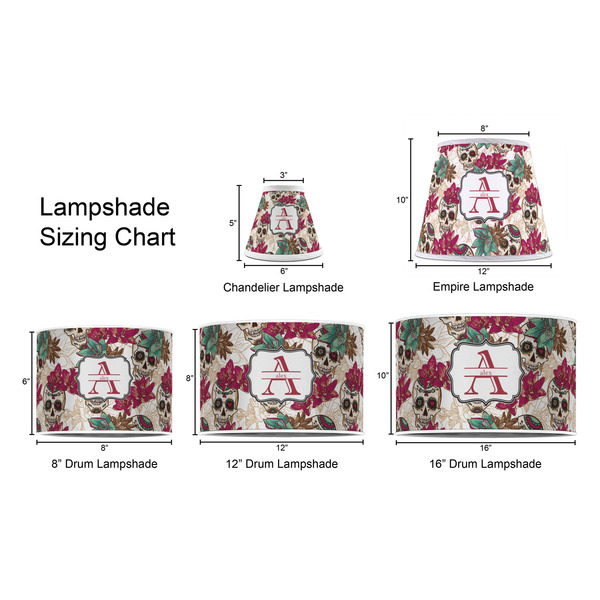 Sugar Skulls & Flowers Lampshade Sizing Chart