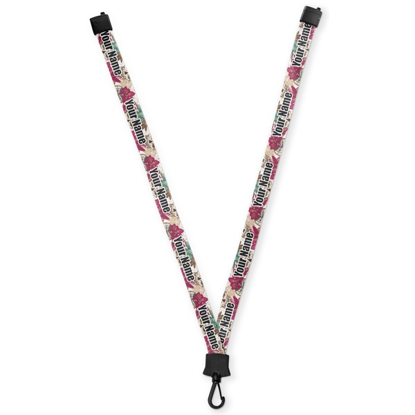 Custom Sugar Skulls & Flowers Lanyard (Personalized)