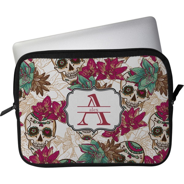 Custom Sugar Skulls & Flowers Laptop Sleeve / Case (Personalized)
