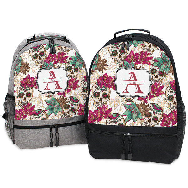 Sugar Skulls & Flowers Large Backpacks - Both