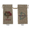 Sugar Skulls & Flowers Large Burlap Gift Bag - Front & Back (Personalized)