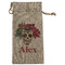 Sugar Skulls & Flowers Large Burlap Gift Bag - Front (Personalized)