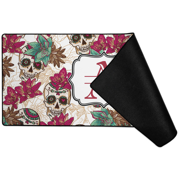 Sugar Skulls & Flowers Large Gaming Mats - FRONT W/ FOLD