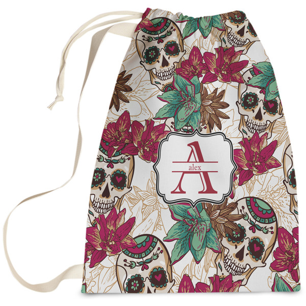 Custom Sugar Skulls & Flowers Laundry Bag - Large (Personalized)