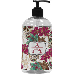 Sugar Skulls & Flowers Plastic Soap / Lotion Dispenser (Personalized)
