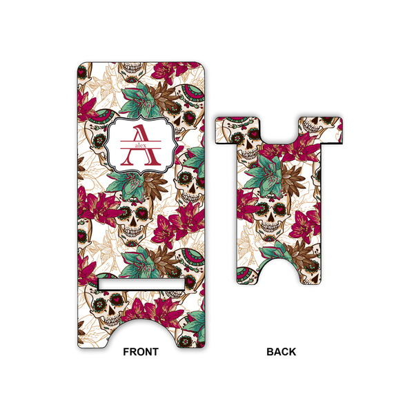 Sugar Skulls & Flowers Large Phone Stand - Front & Back