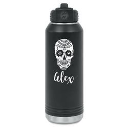 Sugar Skulls & Flowers Water Bottles - Laser Engraved (Personalized)