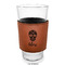 Sugar Skulls & Flowers Laserable Leatherette Mug Sleeve - In pint glass for bar