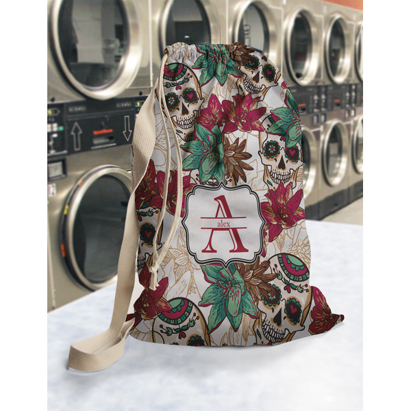 Sugar Skulls & Flowers Laundry Bag in Laundromat