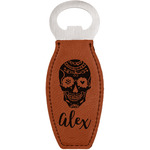 Sugar Skulls & Flowers Leatherette Bottle Opener (Personalized)