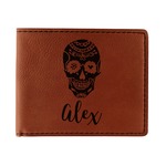 Sugar Skulls & Flowers Leatherette Bifold Wallet (Personalized)