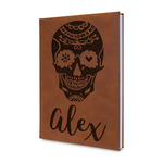 Sugar Skulls & Flowers Leather Sketchbook - Small - Double Sided (Personalized)