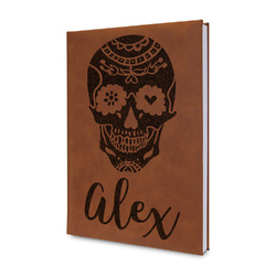 Sugar Skulls & Flowers Leather Sketchbook - Small - Single Sided (Personalized)