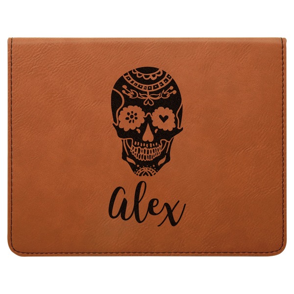 Sugar Skulls & Flowers Leatherette 4-Piece Wine Tool Set Flat