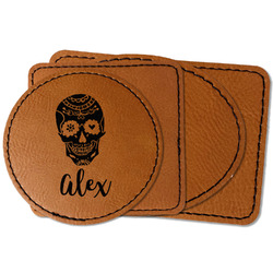 Sugar Skulls & Flowers Faux Leather Iron On Patch (Personalized)