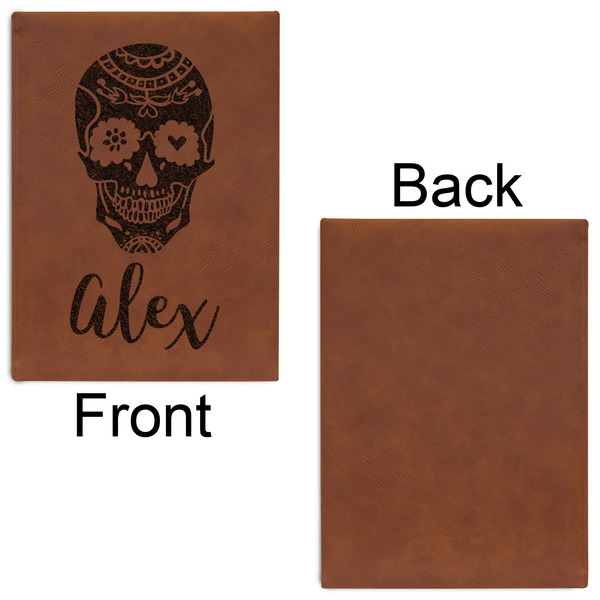 Sugar Skulls & Flowers Leatherette Sketchbooks - Large - Single Sided - Front & Back View