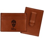 Sugar Skulls & Flowers Leatherette Wallet with Money Clip (Personalized)