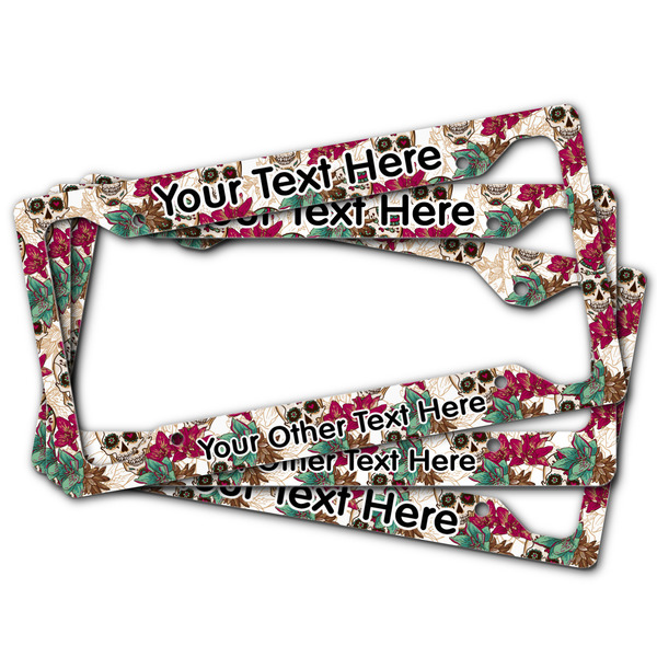 Sugar Skulls & Flowers License Plate Frames - (PARENT MAIN)