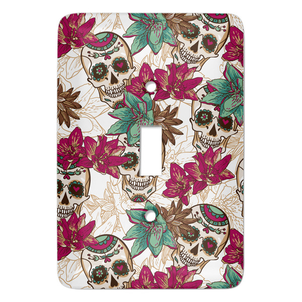 Custom Sugar Skulls & Flowers Light Switch Cover (Single Toggle)