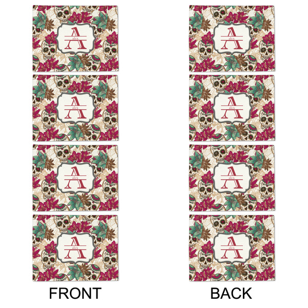 Sugar Skulls & Flowers Linen Placemat - APPROVAL Set of 4 (double sided)