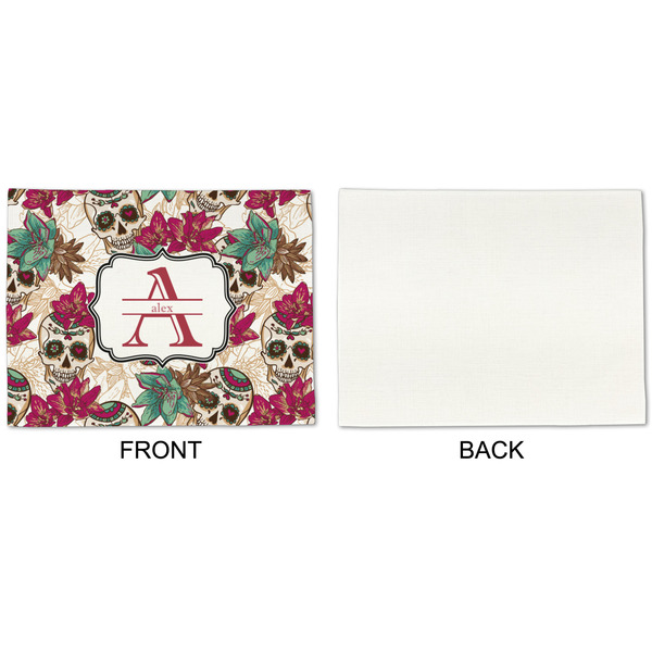 Sugar Skulls & Flowers Linen Placemat - APPROVAL Single (single sided)