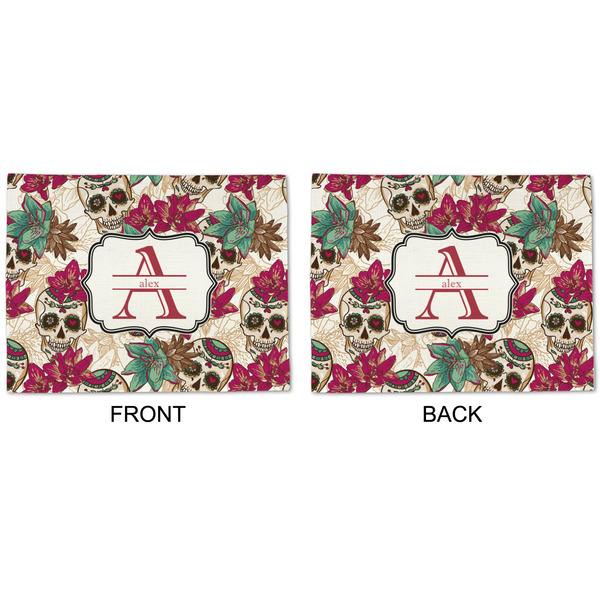 Sugar Skulls & Flowers Linen Placemat - APPROVAL (double sided)