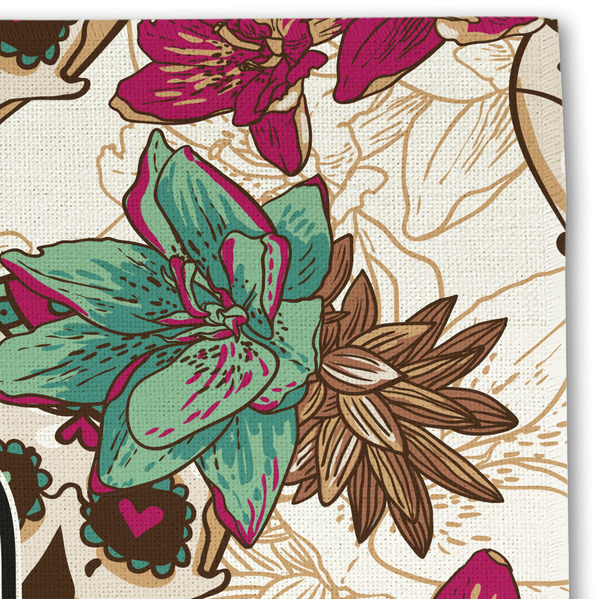 Sugar Skulls & Flowers Linen Placemat - DETAIL