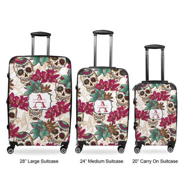 Sugar Skulls & Flowers Luggage Bags all sizes - With Handle