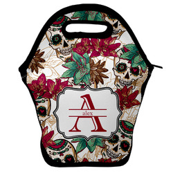 Sugar Skulls & Flowers Lunch Bag w/ Name and Initial