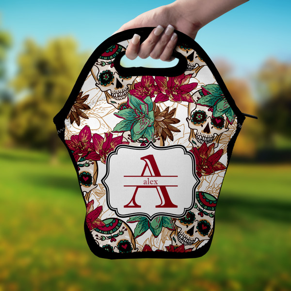 Sugar Skulls & Flowers Lunch Bag - Hand