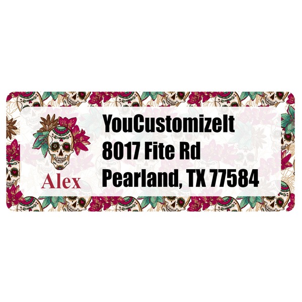 Custom Sugar Skulls & Flowers Return Address Labels (Personalized)