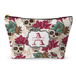 Sugar Skulls & Flowers Makeup Bag - Large - 12.5"x7" (Personalized)