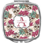 Sugar Skulls & Flowers Compact Makeup Mirror (Personalized)