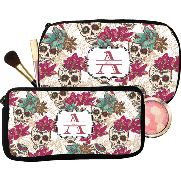 Sugar Skulls & Flowers Makeup / Cosmetic Bags (Select Size)